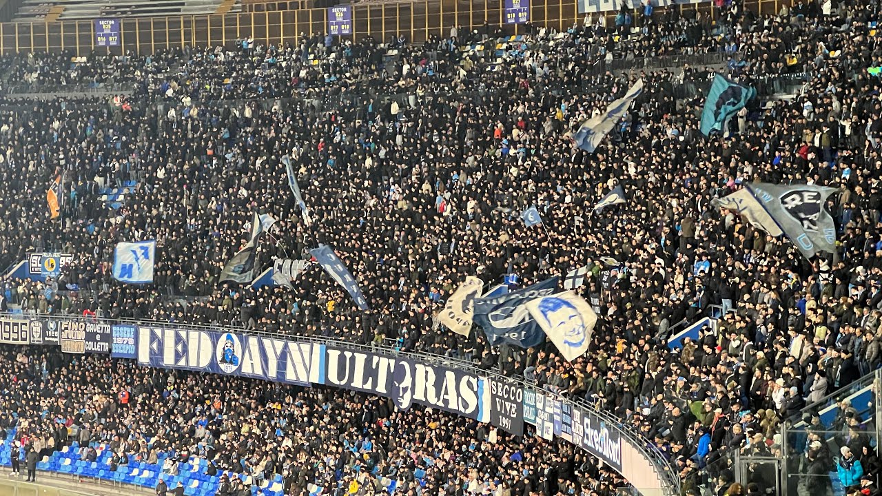 Napoli-Como 7-8 d.c.r il tifo della Curva B 10/02/26
