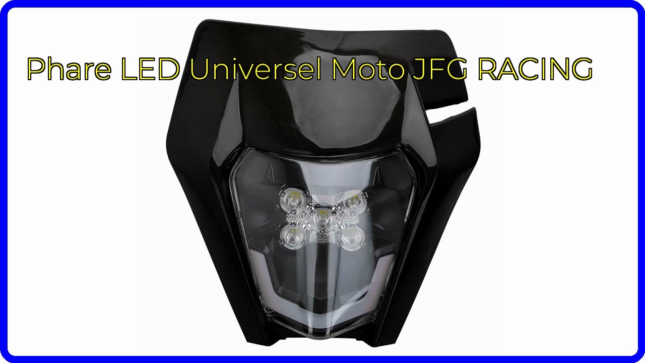 Plaque Phare LED Moto JFG RACING - Noir - Universelle Pour Enduro, Supermoto