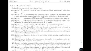 Exam 1 Spring 2021 True or False, Part 1