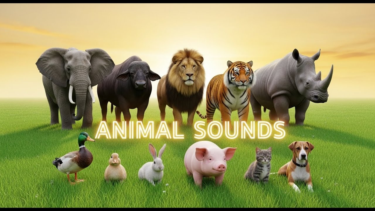 🐅 Animal Sound Mix 🎵 Tiger, Lion, Cat, Elephant, Rabbit & Pig for ...