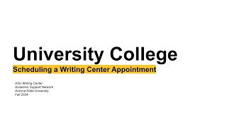 Scheduling a Writing Center Appointment