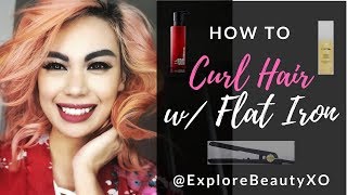 How to Curl Hair using Flat Iron (+Skincare/Haircare Routine) | ExploreBeautyXO