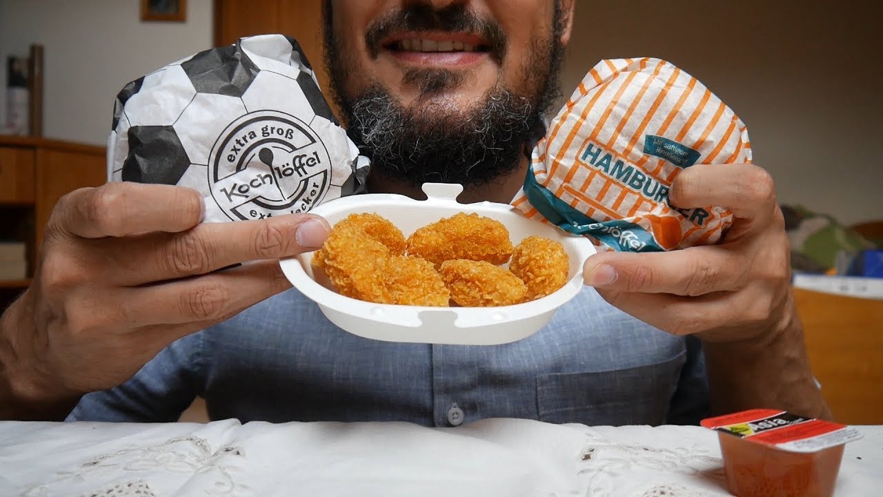 ASMR Deutsch – Kochlöffel Taste Test – Hamburger, Hähnchen-Krossies, Steakhouse Burger