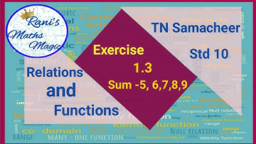 Relations and functions |10th Maths |TN Samacheer|Rani