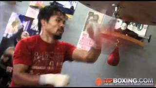 Manny Pacquiao ATTACKS THE SPEED BAG LIKE A WARRIOR! 4/9/11