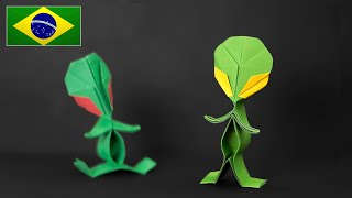 Origami: Alienígena Dançarino - Instruções em Português PT-BR