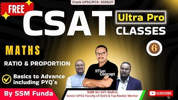 CSAT  for UPSC 2026/27 | UPSC CSAT Preparation | SSM Sir IIT-D  #upsc #upsccsat2026