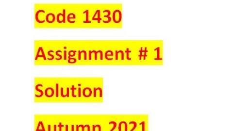 Code 1430 Assignment 1 solution Autumn 2021 | aiou assignments | autumn 2021| BA assignments