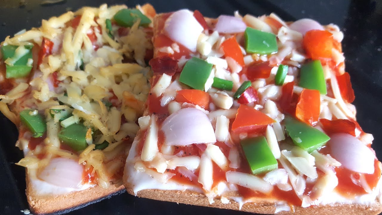 Bread pizza at home without oven bread sandwich recipe without cheese