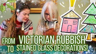 We make stained glass decorations from Victorian rubbish! Recycling our Mudlarking finds.