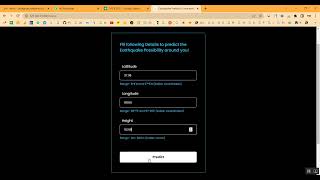 Earth Quake Prediction Flask App in Python Projects
