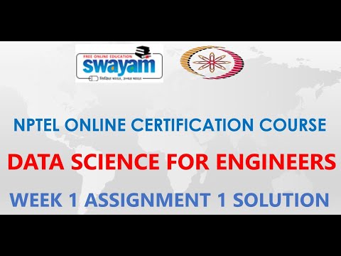 Data Science for Engineers | NPTEL | Week 1 | Assignment 1 Solution | Jan 2021