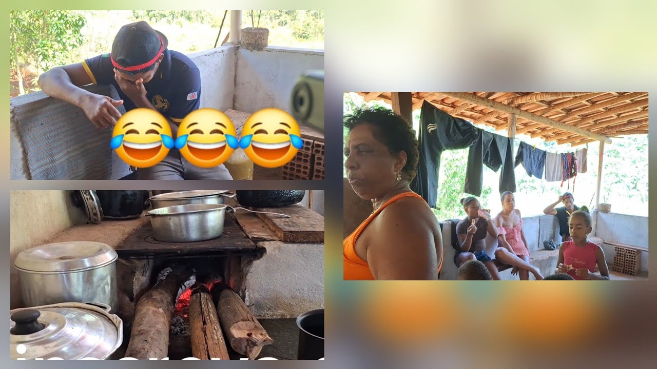 Todos juntos numa alegria imensa. Bate papo, risadas e descontração.  Almoço e delicioso churrasco.