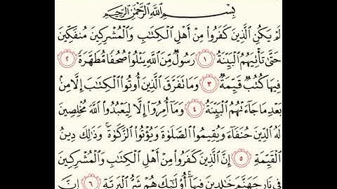 سورة البينة للشيخ زكي داغستاني رحمه الله