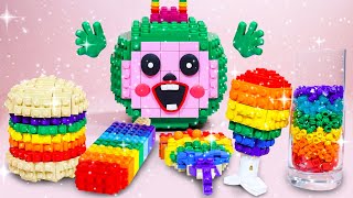 Lego Rainbow Food Dessert Mukbang With Cocomelon - Bricks World Stop Motion ASMR