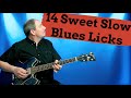 Sweet slow blues licks over a bb king style track  blues guitar lesson
