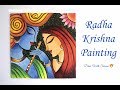 Radha Krishna Painting using Acrylic Colors/ Radha-Krishna Portrait/ Abstract Painting