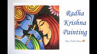 Radha Krishna Painting using Acrylic Colors/ Radha-Krishna Portrait/ Abstract Painting screenshot 4