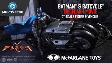 NEW DC Multiverse The Flash Movie™:  Batman™ & Batcycle™ (2-Pack) 7" Scale | Action Figure Showcase