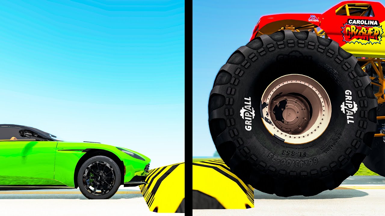 Large vs Little Wheels 22 Beamng drive YouTube