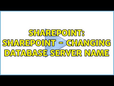 Sharepoint: Sharepoint - Changing Database Server Name (2 Solutions!!)
