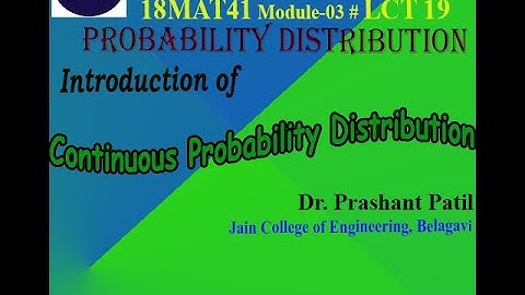Introduction of Continuous Probability Distribution | Probability Distribution | Dr Prashant Patil