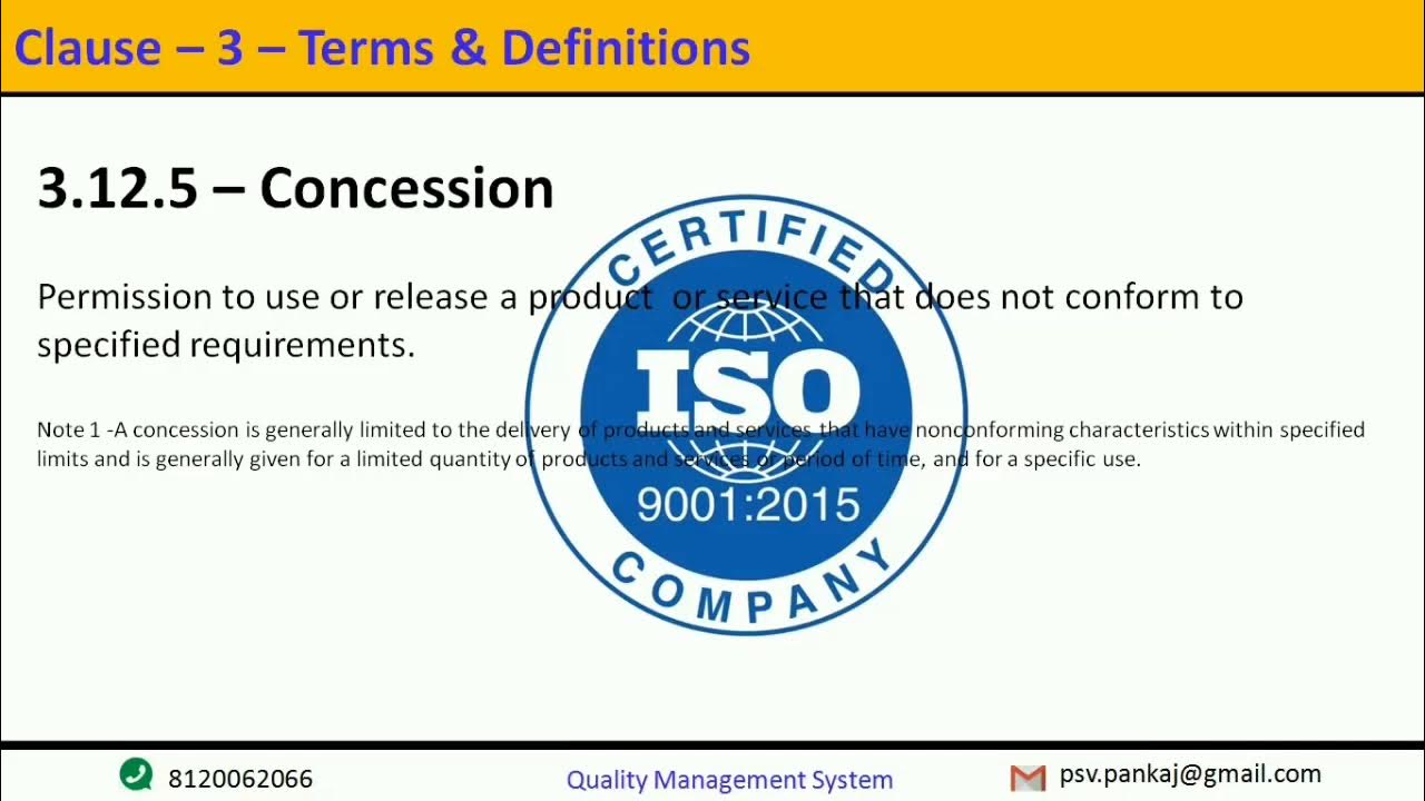 What Is Concession, Meaning of Concession As Per ISO 90002015. YouTube