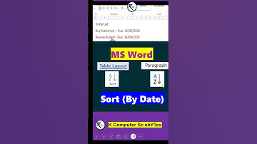 Sort text by date  in Ms Word | Sort Date Wise #shorts #msword  #sort
