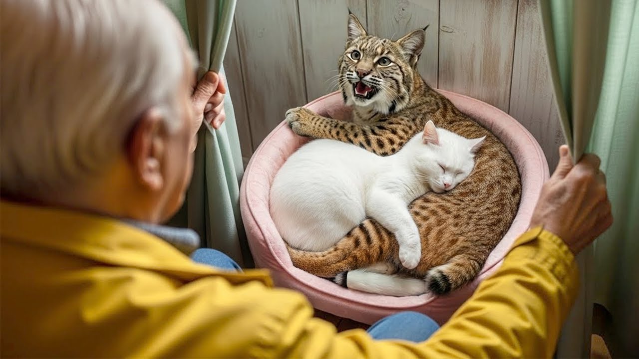 He Found A Wild Bobcat Guarding His Blind Cat — The Reason Why Will Make You Cry