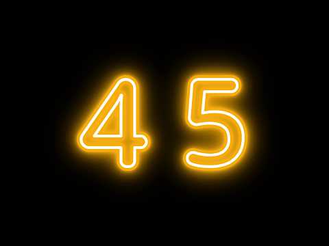 0:45 Neon Timer | Glowing Yellow Countdown | Silent, No Music