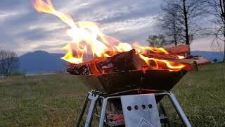 キャンピングムーン初焚き火