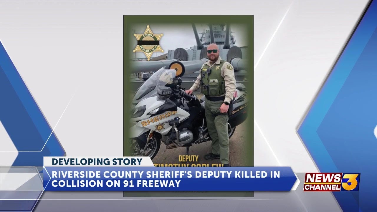 Riverside County Sheriff’s motorcycle deputy killed in crash - YouTube