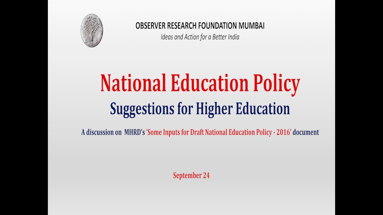 New education policy in india. New education policy draft ...