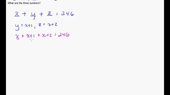 First Degree Equations: Word problem example