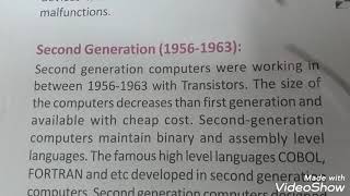 4th Standard..Chapter 2.. SECOND  Generation Computers.
