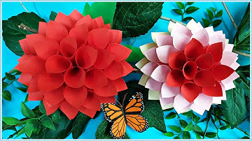How to make a paper dahlia flower  ||  Easy paper craft || DIY Craft ideas for beginners | easy DIY