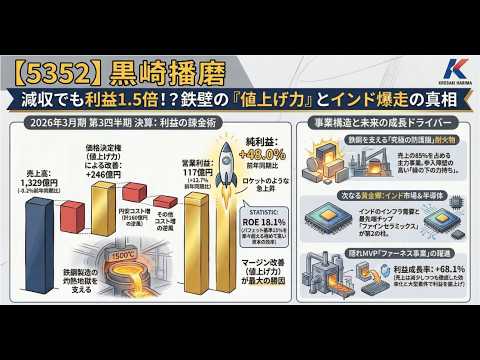 【5352】黒崎播磨、 減収でも利益爆増の真相を徹底解剖