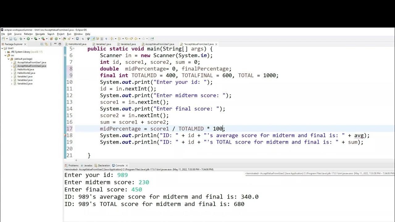 Java Calculating Sum and Average | Java Number Formatting | Java Number ...
