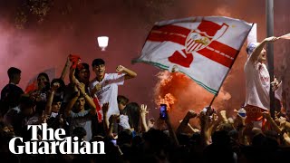 Sevilla fans celebrate 'spectacular' seventh Europa League title after victory over Roma
