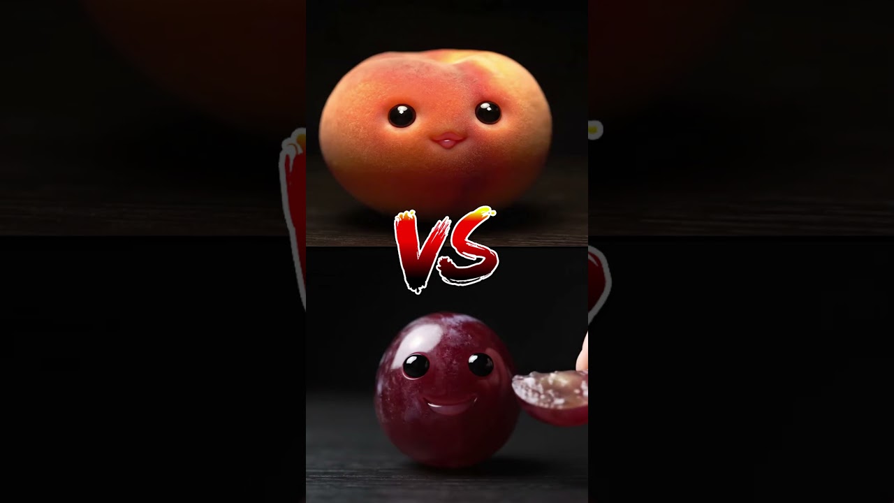 AI Fruits Eating Fruits Battle: Peach VS Grape 