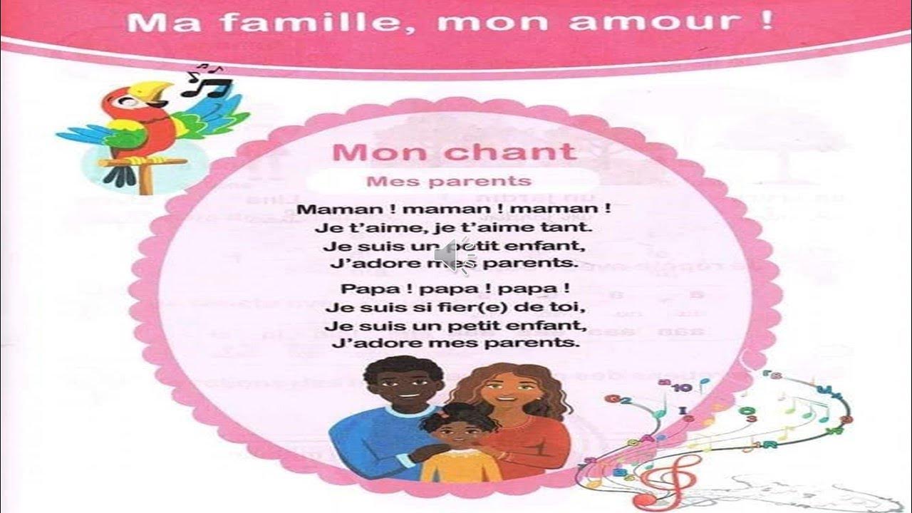 Mes parents/chanson Mes parents/super saghroun 20222023/ poème mes parents 3ème année primaire