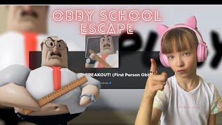 Побег от толстого учителя в Obby School Escape!!!