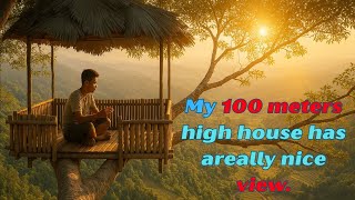 : building a wooden house on a tree over one hundred meters high to enjoy the beautiful view