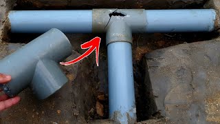 How to change T large size pvc water pipe in narrow space, difficult to linger. #meodoisong #pvc