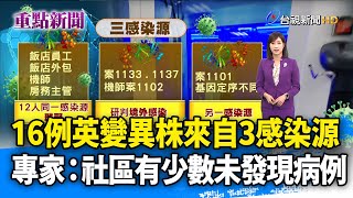 16例英變異株來自3感染源 專家：社區有少數未發現病例【重點新聞】-20210506