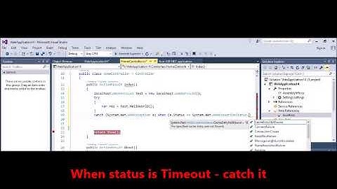 MVC -  Web Service -  Catch Timeout exception
