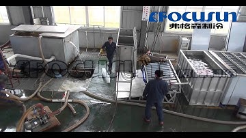 Testing videos for 10T Brine system block ice machine
