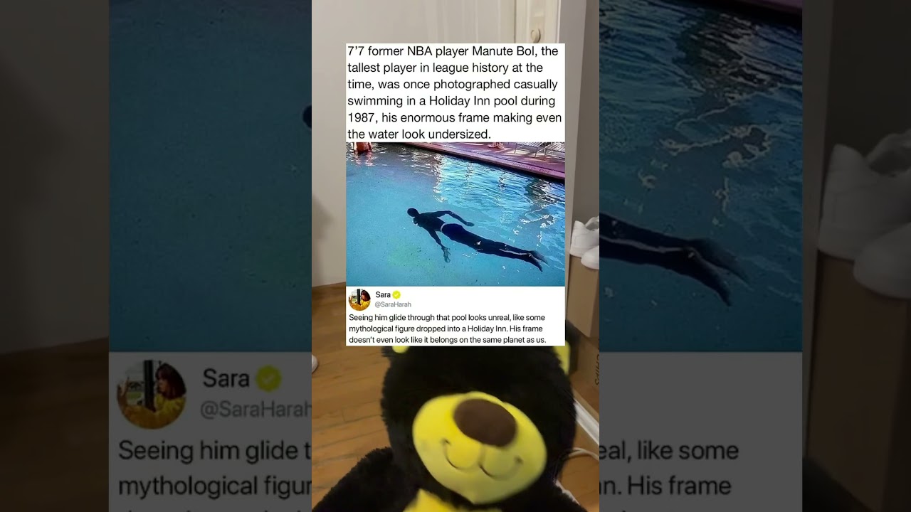 7'7 former NBA player Manute Bol, the tallest player in league history at the time, was once