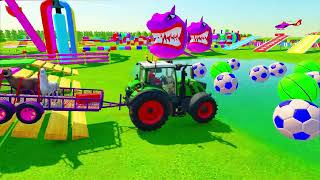 LOAD AND TRANSPORTING SHEEP WITH COLORED CAR TRACTORS  -FARMING SIMULATOR 22 by PONIJAN FARM 108 views 3 weeks ago 9 minutes, 28 seconds