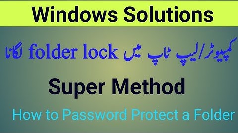 Folder Lock Option I How to Set a Password to File or Folder in Windows I Folder pr password lgana